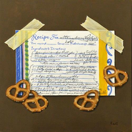 "Strawberry Pretzel Salad" original fine art by Kim Testone "Strawberry Pretzel Salad" original fine art by Kim Testone
