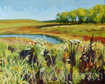 "Oil Painting: Techny Basin Reservoir" original fine art by Deb Anderson "Oil Painting: Techny Basin Reservoir" original fine art by Deb Anderson