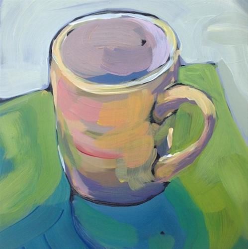 "Mug On Green" original fine art by Kat Corrigan "Mug On Green" original fine art by Kat Corrigan