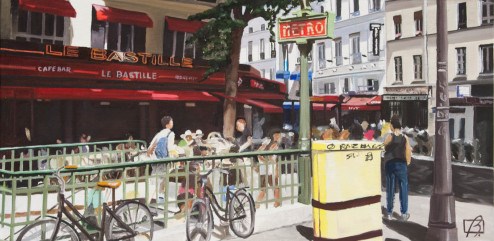 "Metro Bastille" original fine art by Andre Beaulieu "Metro Bastille" original fine art by Andre Beaulieu