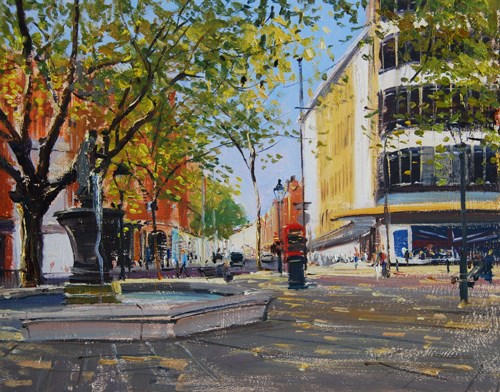 "Morning Light Sloane Square I" original fine art by Adebanji Alade "Morning Light Sloane Square I" original fine art by Adebanji Alade