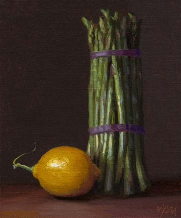 "Still Life with Asparagus and Lemon" original fine art by Abbey Ryan "Still Life with Asparagus and Lemon" original fine art by Abbey Ryan
