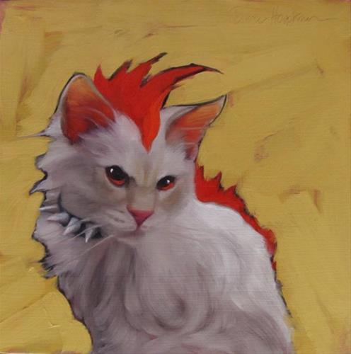 "Domestic Punk, character cat no. 1" original fine art by Diane Hoeptner "Domestic Punk, character cat no. 1" original fine art by Diane Hoeptner