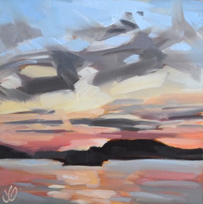 "Sunset Lake" original fine art by Jessica Green "Sunset Lake" original fine art by Jessica Green