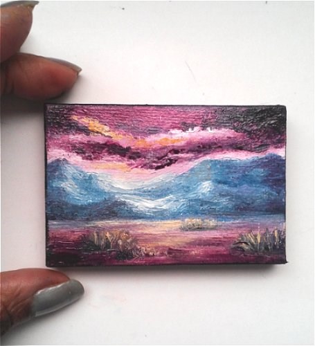 "Night time Mountains" original fine art by Camille Morgan "Night time Mountains" original fine art by Camille Morgan