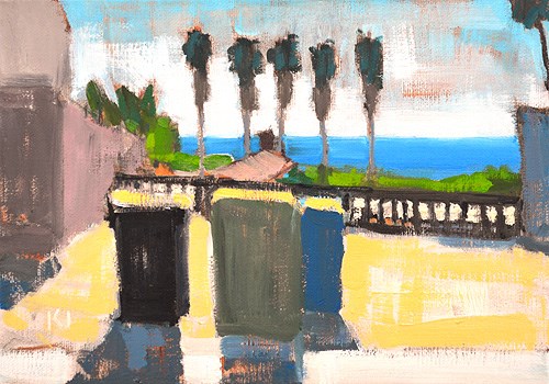 "Trash Cans, Ocean Beach" original fine art by Kevin Inman "Trash Cans, Ocean Beach" original fine art by Kevin Inman