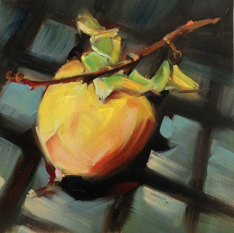 "The Flighty Persimmon" original fine art by Patti McNutt "The Flighty Persimmon" original fine art by Patti McNutt