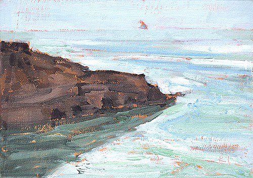 "Haze Again, Ocean Beach" original fine art by Kevin Inman "Haze Again, Ocean Beach" original fine art by Kevin Inman
