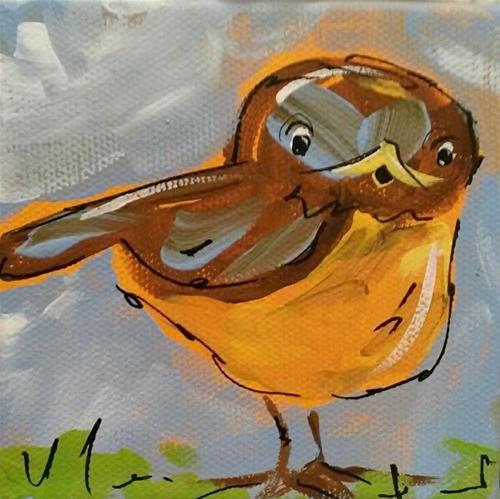 "Robin Chunky" original fine art by Terri Einer "Robin Chunky" original fine art by Terri Einer