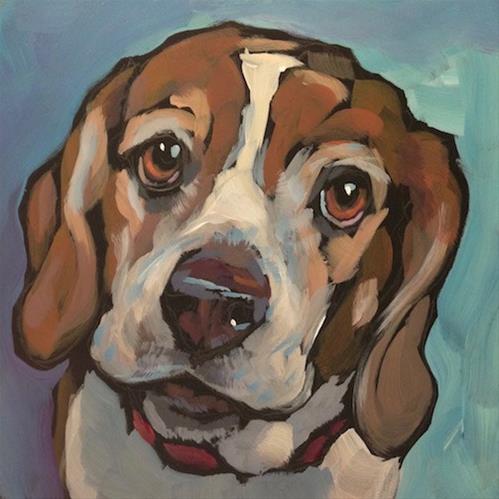 "July 28, Buddy!" original fine art by Kat Corrigan "July 28, Buddy!" original fine art by Kat Corrigan