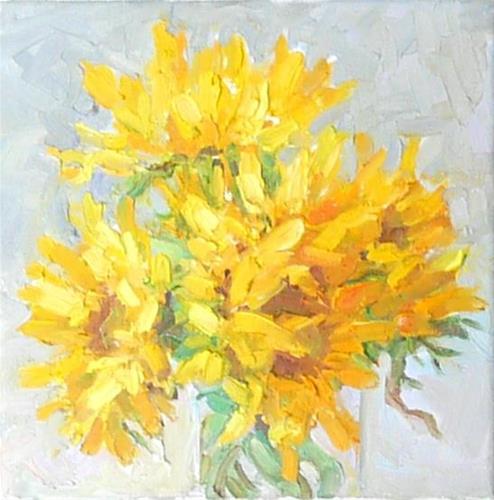 "Vase of Sunflowers,still life,oil on canvas,8x8,price$300" original fine art by Joy Olney "Vase of Sunflowers,still life,oil on canvas,8x8,price$300" original fine art by Joy Olney