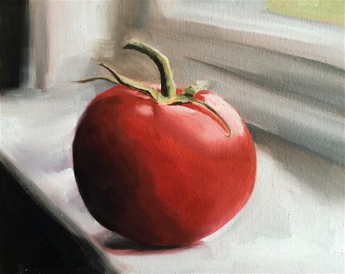 "Tomato on Ledge" original fine art by James Coates "Tomato on Ledge" original fine art by James Coates
