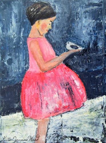 "Pink Party Dress" original fine art by Katie Jeanne Wood "Pink Party Dress" original fine art by Katie Jeanne Wood