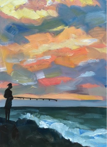 "Sunset Catch" original fine art by Piya Samant "Sunset Catch" original fine art by Piya Samant