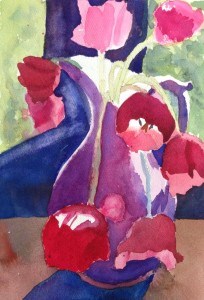 "Tulips in an Ebay Vase" original fine art by Maria Peagler "Tulips in an Ebay Vase" original fine art by Maria Peagler
