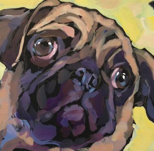 "Me, Worried?" original fine art by Kat Corrigan "Me, Worried?" original fine art by Kat Corrigan