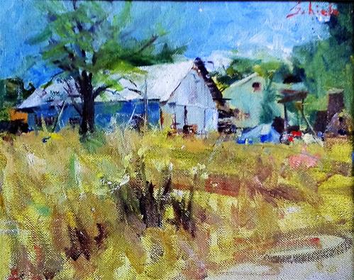 "house and tree" original fine art by Richard Schiele "house and tree" original fine art by Richard Schiele