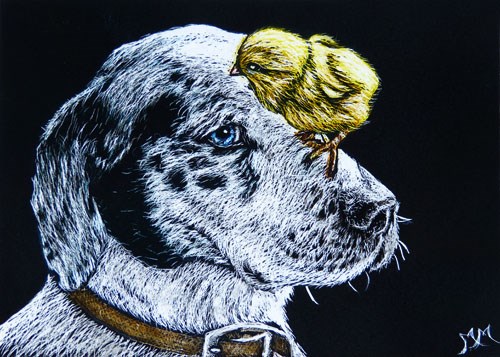 "Hitchin' A Ride" original fine art by Monique Morin Matson "Hitchin' A Ride" original fine art by Monique Morin Matson