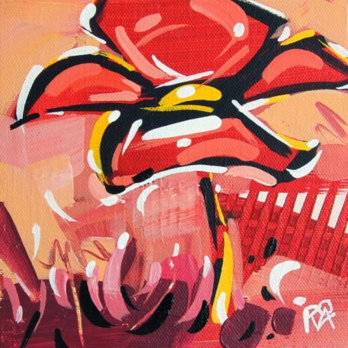 "Flower Abstraction 124" original fine art by Roger Akesson "Flower Abstraction 124" original fine art by Roger Akesson