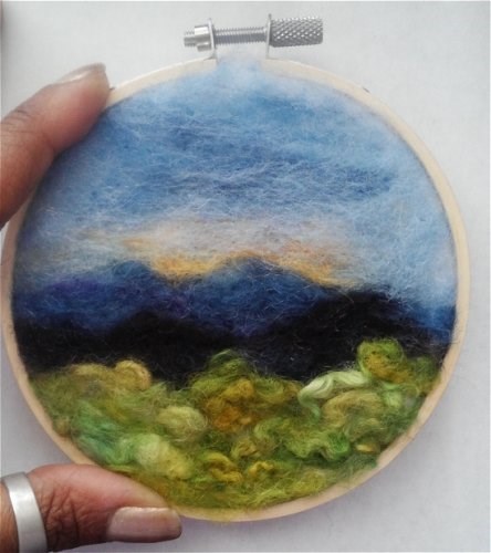 "Sunrise over the Mountains" original fine art by Camille Morgan "Sunrise over the Mountains" original fine art by Camille Morgan
