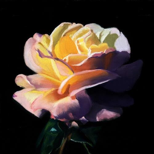"Dramatic Rose pastel painting" original fine art by Ria Hills "Dramatic Rose pastel painting" original fine art by Ria Hills