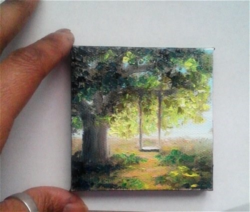 "Swing in the Tree" original fine art by Camille Morgan "Swing in the Tree" original fine art by Camille Morgan