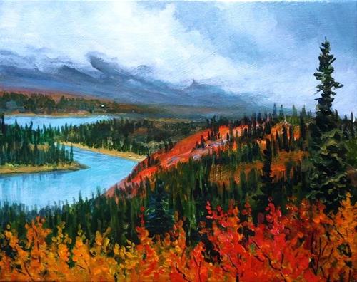 "Crimson and Gold, the North Canol" original fine art by Jackie Irvine "Crimson and Gold, the North Canol" original fine art by Jackie Irvine