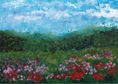 "Field of Flowers" original fine art by Donna Vieth "Field of Flowers" original fine art by Donna Vieth