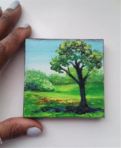 "Landscape Tree Grass" original fine art by Camille Morgan "Landscape Tree Grass" original fine art by Camille Morgan
