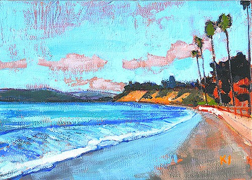 "Butterfly Beach, Santa Barbara Painting" original fine art by Kevin Inman "Butterfly Beach, Santa Barbara Painting" original fine art by Kevin Inman