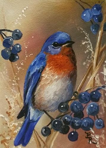 "Berry Blue" original fine art by Paulie Rollins "Berry Blue" original fine art by Paulie Rollins