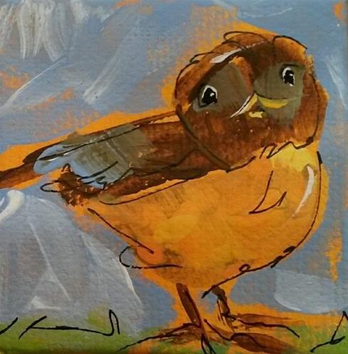 "Itty Bitty Robin" original fine art by Terri Einer "Itty Bitty Robin" original fine art by Terri Einer