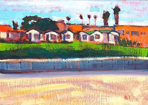 "Beach Cottages, OB" original fine art by Kevin Inman "Beach Cottages, OB" original fine art by Kevin Inman