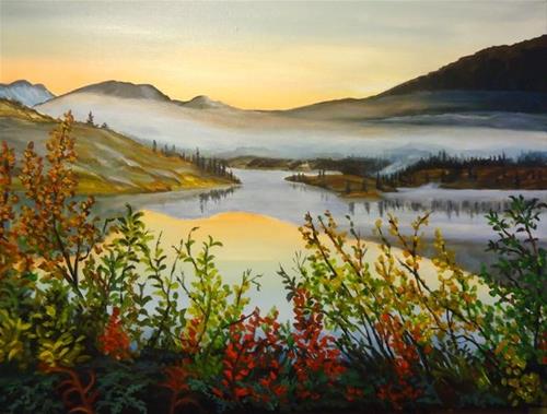 "South Canol, Morning Mist" original fine art by Jackie Irvine "South Canol, Morning Mist" original fine art by Jackie Irvine