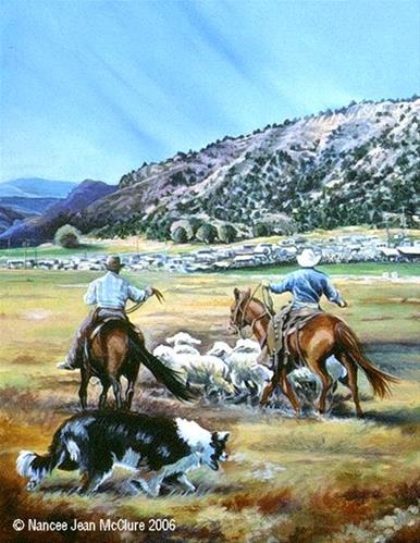 "Original Western Landscape Painting Working The Release Pen by Artist Nancee Jean Busse, Painter o" original fine art by Nancee Busse "Original Western Landscape Painting Working The Release Pen by Artist Nancee Jean Busse, Painter o" original fine art by Nancee Busse