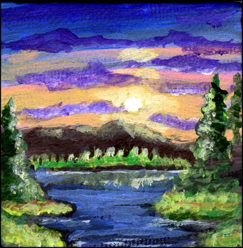 "The Setting Sun" original fine art by Patricia Ann Rizzo "The Setting Sun" original fine art by Patricia Ann Rizzo