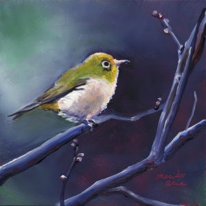 "Bird Waiting for Spring" original fine art by Mariko Irie "Bird Waiting for Spring" original fine art by Mariko Irie