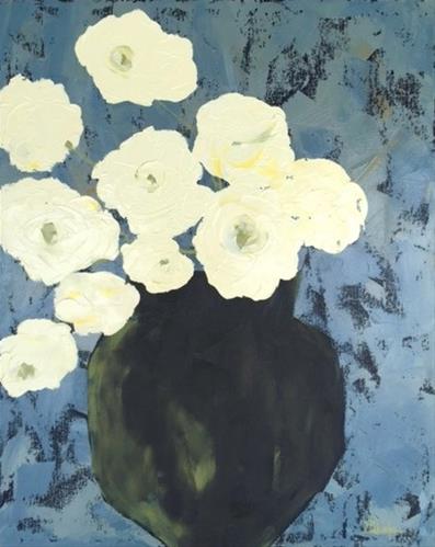 "White Peonies" original fine art by Janet Bludau "White Peonies" original fine art by Janet Bludau