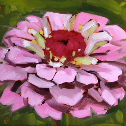 "Light Pink Zinnia" original fine art by Jessica Green "Light Pink Zinnia" original fine art by Jessica Green