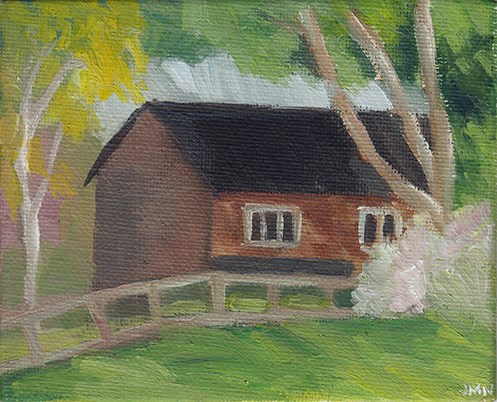 "Cowslip Hill From The Meadow" original fine art by J M Needham "Cowslip Hill From The Meadow" original fine art by J M Needham