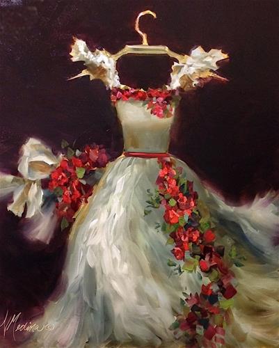 "She Wore a White Dress With Roses, a True Story by Nancy Medina" original fine art by Nancy Medina "She Wore a White Dress With Roses, a True Story by Nancy Medina" original fine art by Nancy Medina
