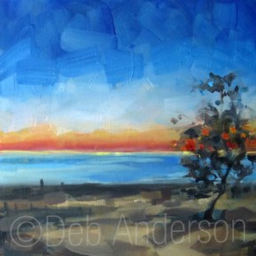 "Oil Painting: Warren Dunes Sunset" original fine art by Deb Anderson "Oil Painting: Warren Dunes Sunset" original fine art by Deb Anderson