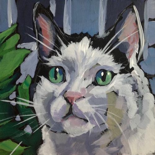"MArch 21, Haffy" original fine art by Kat Corrigan "MArch 21, Haffy" original fine art by Kat Corrigan