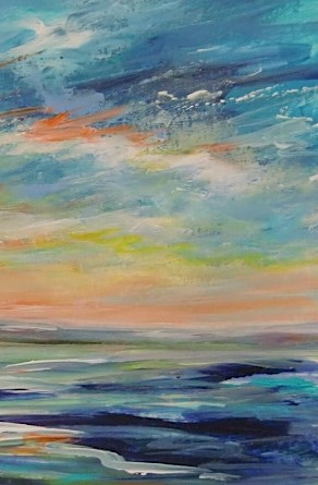 "3181 - Matted - Angel Sky" original fine art by Sea Dean "3181 - Matted - Angel Sky" original fine art by Sea Dean