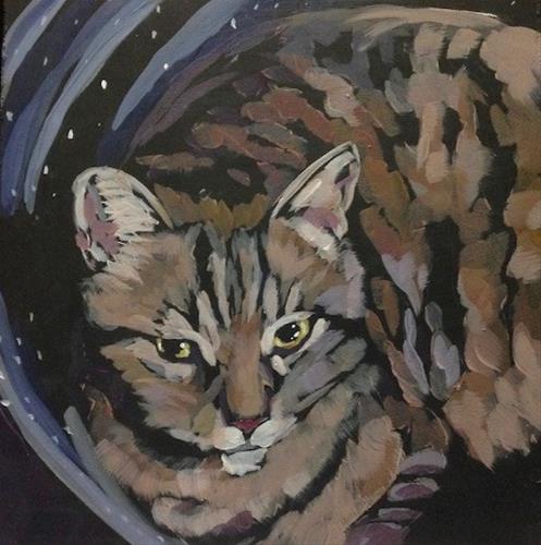 "March 2, Nigel in a Pot" original fine art by Kat Corrigan "March 2, Nigel in a Pot" original fine art by Kat Corrigan