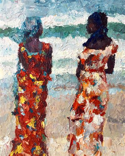 "Fisher Women of Senegal" original fine art by Nava Judith "Fisher Women of Senegal" original fine art by Nava Judith