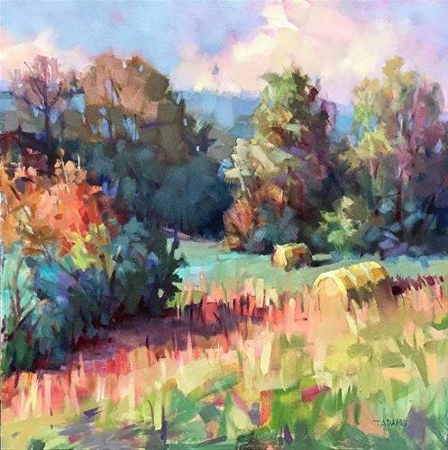 "Two Hay Rolls" original fine art by Trisha Adams "Two Hay Rolls" original fine art by Trisha Adams