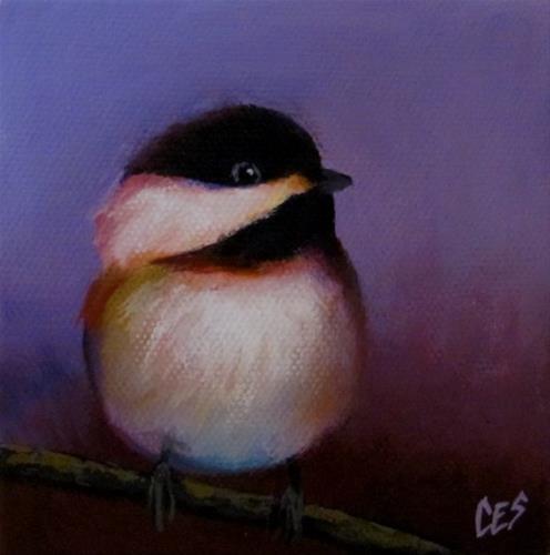 "Purple Chickadee Love" original fine art by ~ces~ Christine E. S. Code "Purple Chickadee Love" original fine art by ~ces~ Christine E. S. Code