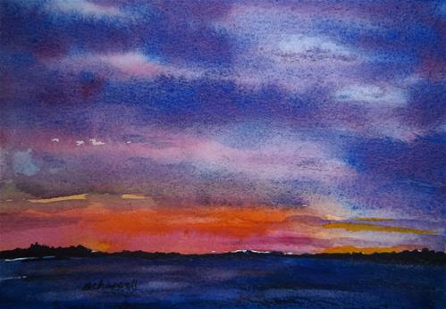 "Sunset on the Plain" original fine art by Becky Chappell "Sunset on the Plain" original fine art by Becky Chappell