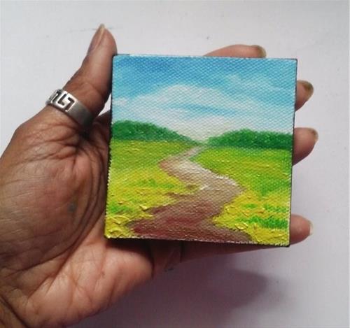"Pathway through Grass" original fine art by Camille Morgan "Pathway through Grass" original fine art by Camille Morgan